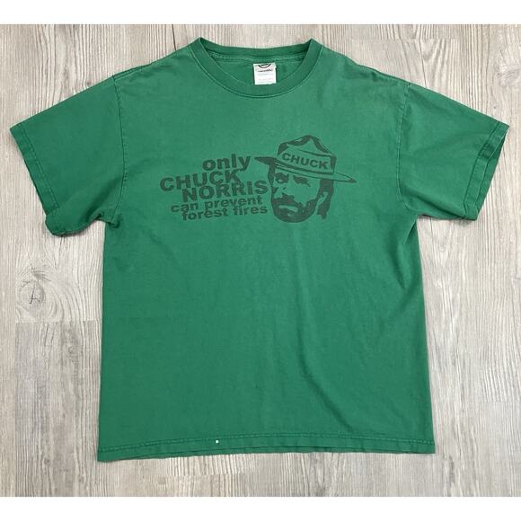 Only Chuck Norris Can Prevent Forest Fires Graphic Print Tshirt Men’s Size M - Picture 1 of 10